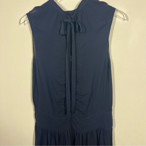 Joseph Women's Size EU 38 US 6 Blue Lucinda Georgette Silk Sleeveless Midi Dress - Picture 5 of 10